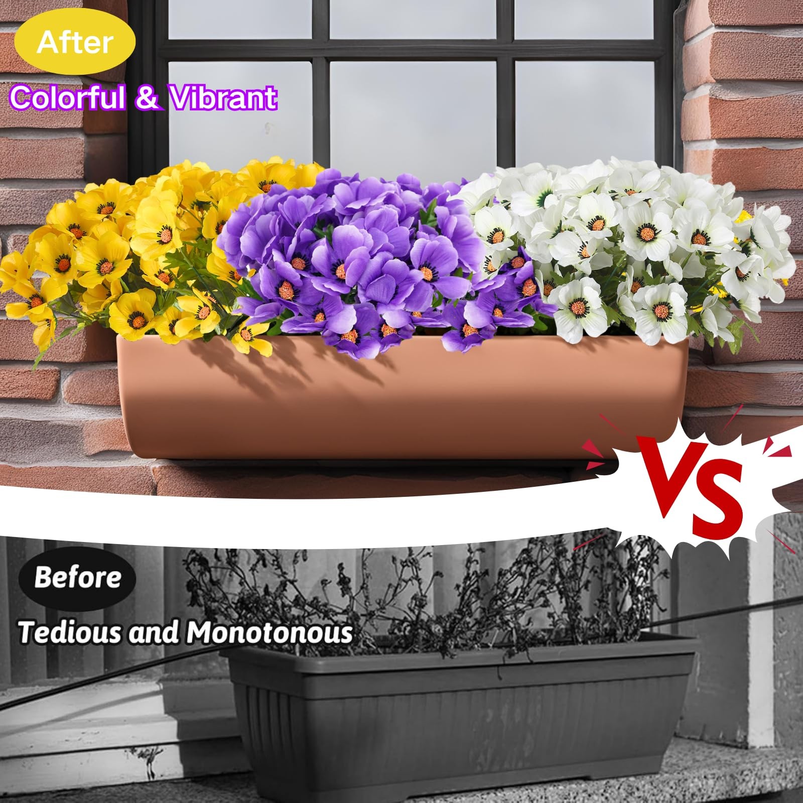 6 Bundles Fake Flowers for Outdoors Decoration Artificial Faux Poppy Flowers …