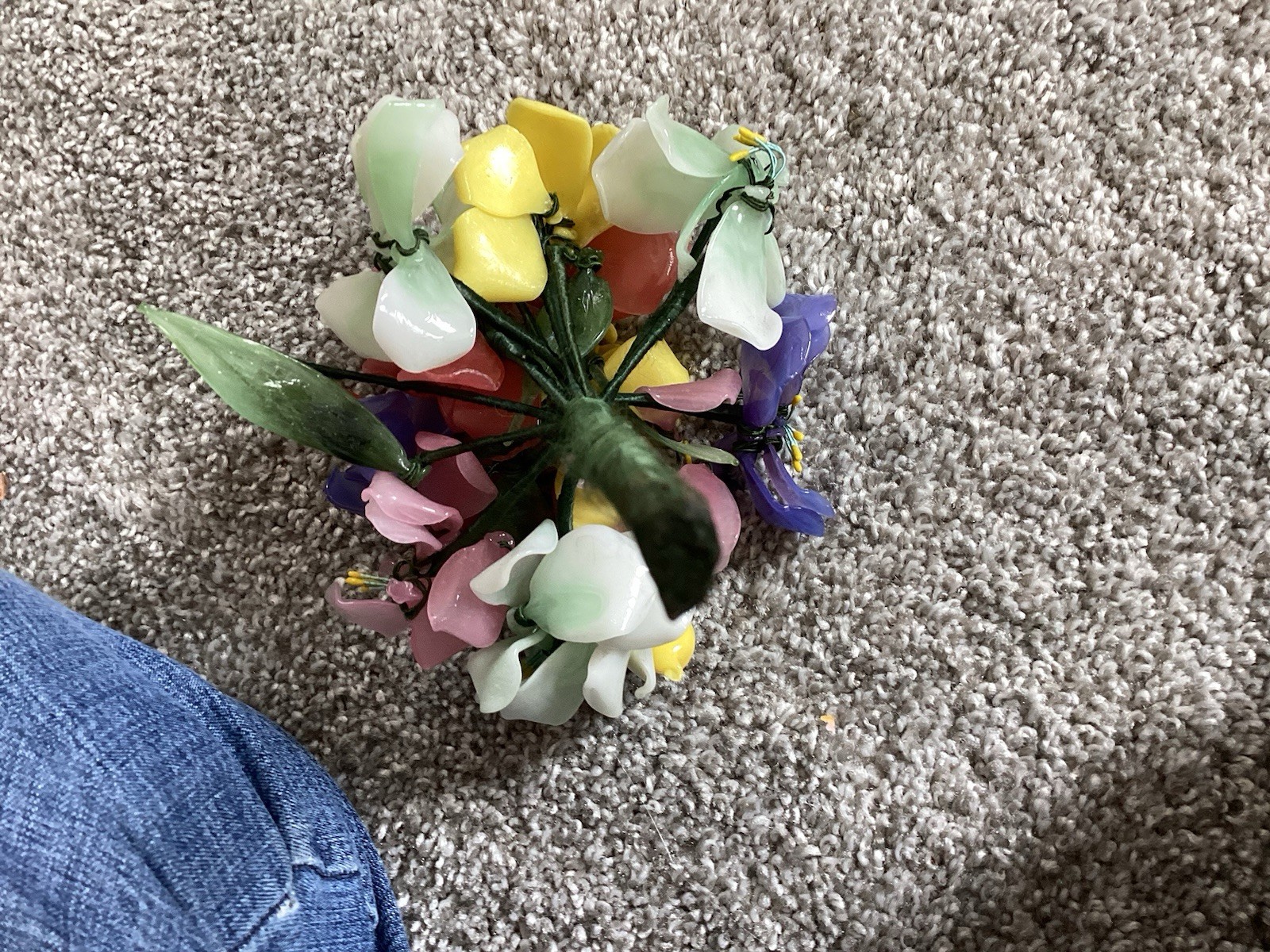 acrylic glass multicolor flower bouquet 6″