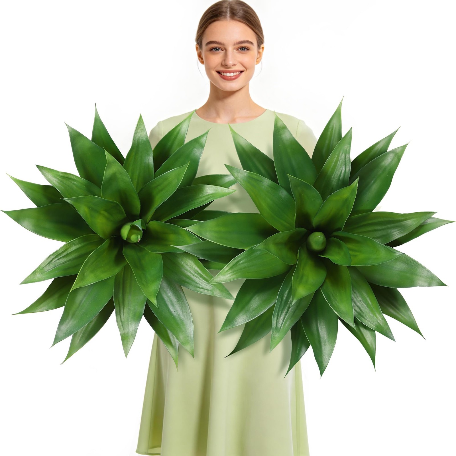 28 Inch Artificial Agave Plant Set of 2, Realistic Faux Succulents with Vibra…