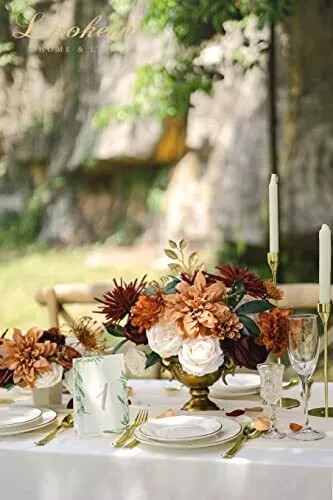 Artificial Flowers for DIY Wedding Decoration Bridal Bouquet Rustic Terracotta