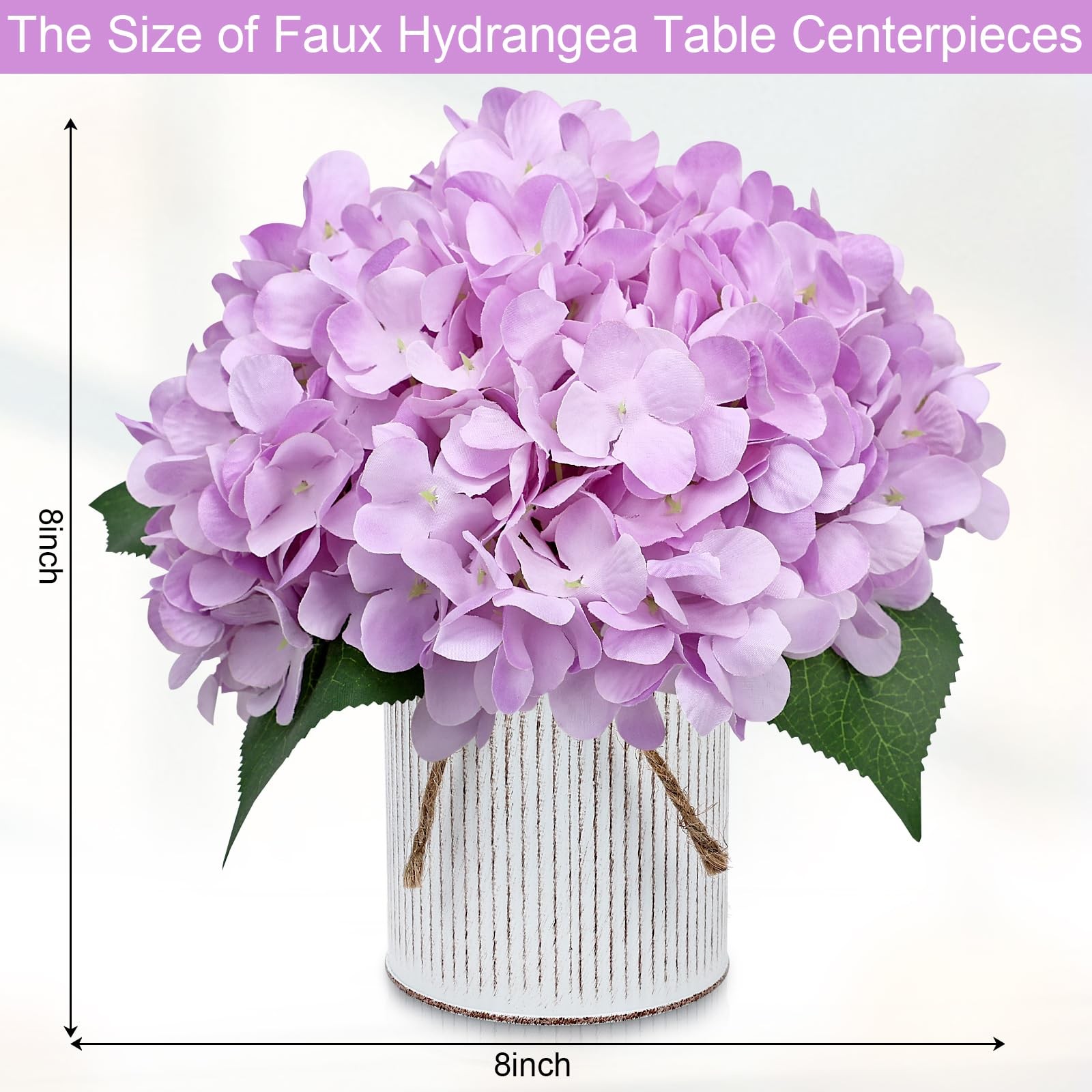 Set of 6 Flower Table Centerpieces – Lilac Fake Hydrangeas Floral Arrangement…