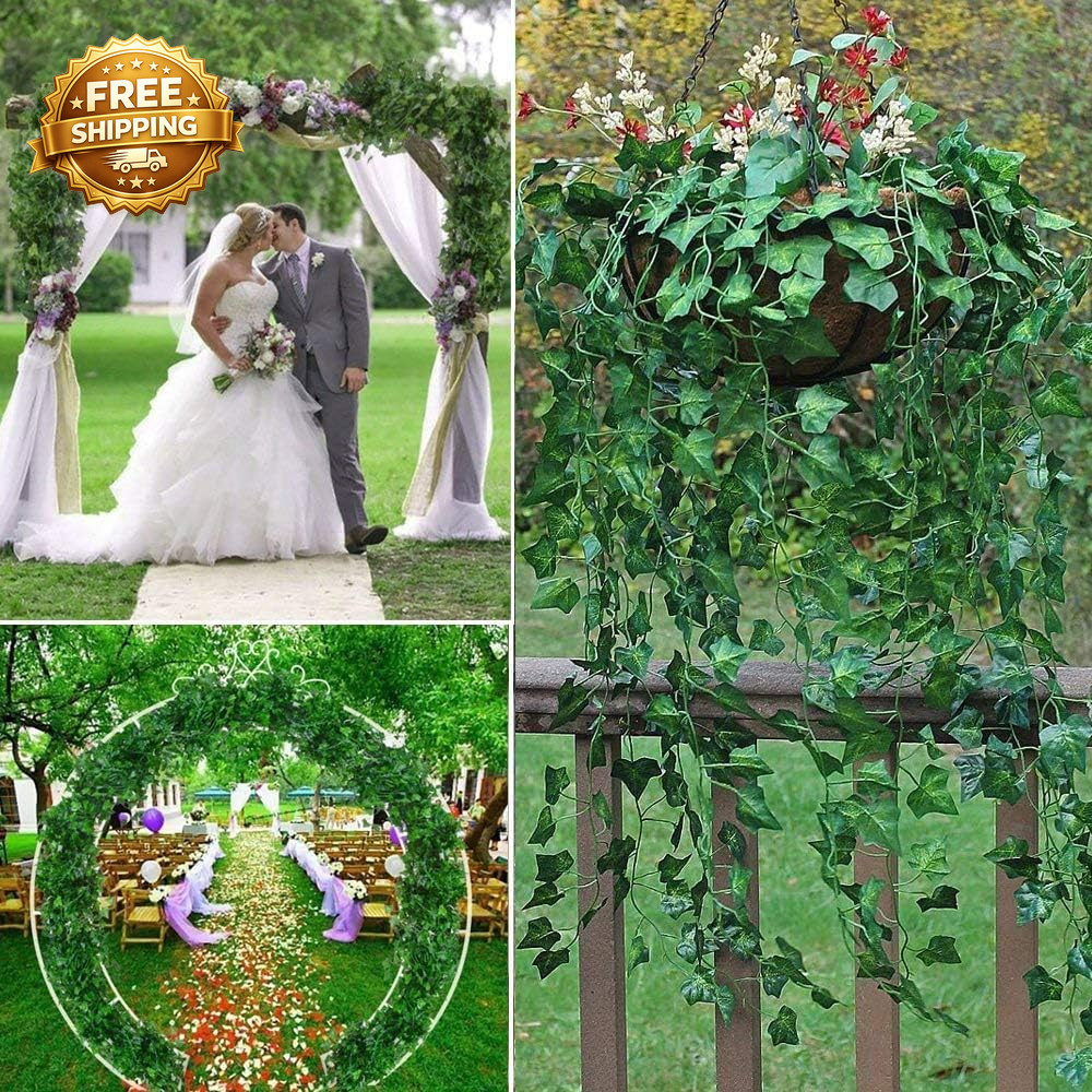 12 Pack Fake Vines for Room Decor Artificial Ivy Garland with Clip Green Flowers