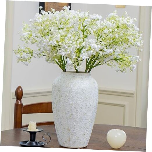 6PCS Green Baby’s Breath Stems, 24 Inches | Realistic Faux Gypsophila White