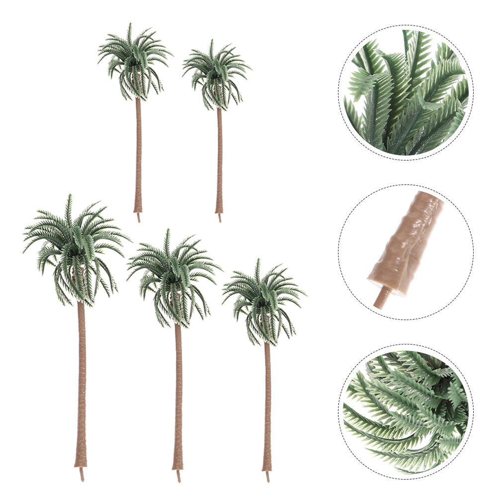 20 Pcs Miniature Coconut Palm Tree Decorative Model Artificial Indoor