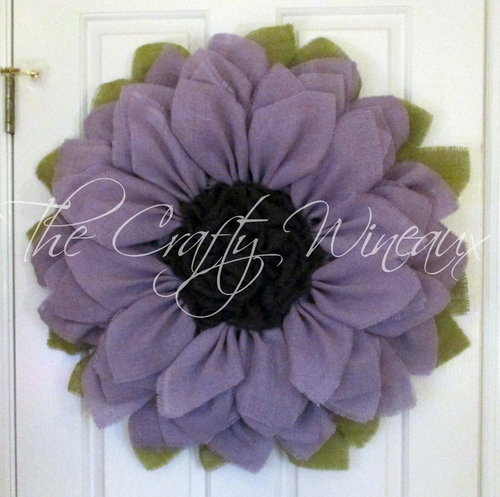 The Crafty Wineaux – Extra Large 30″ Rich Light Violet Burlap Sunflower Wreath