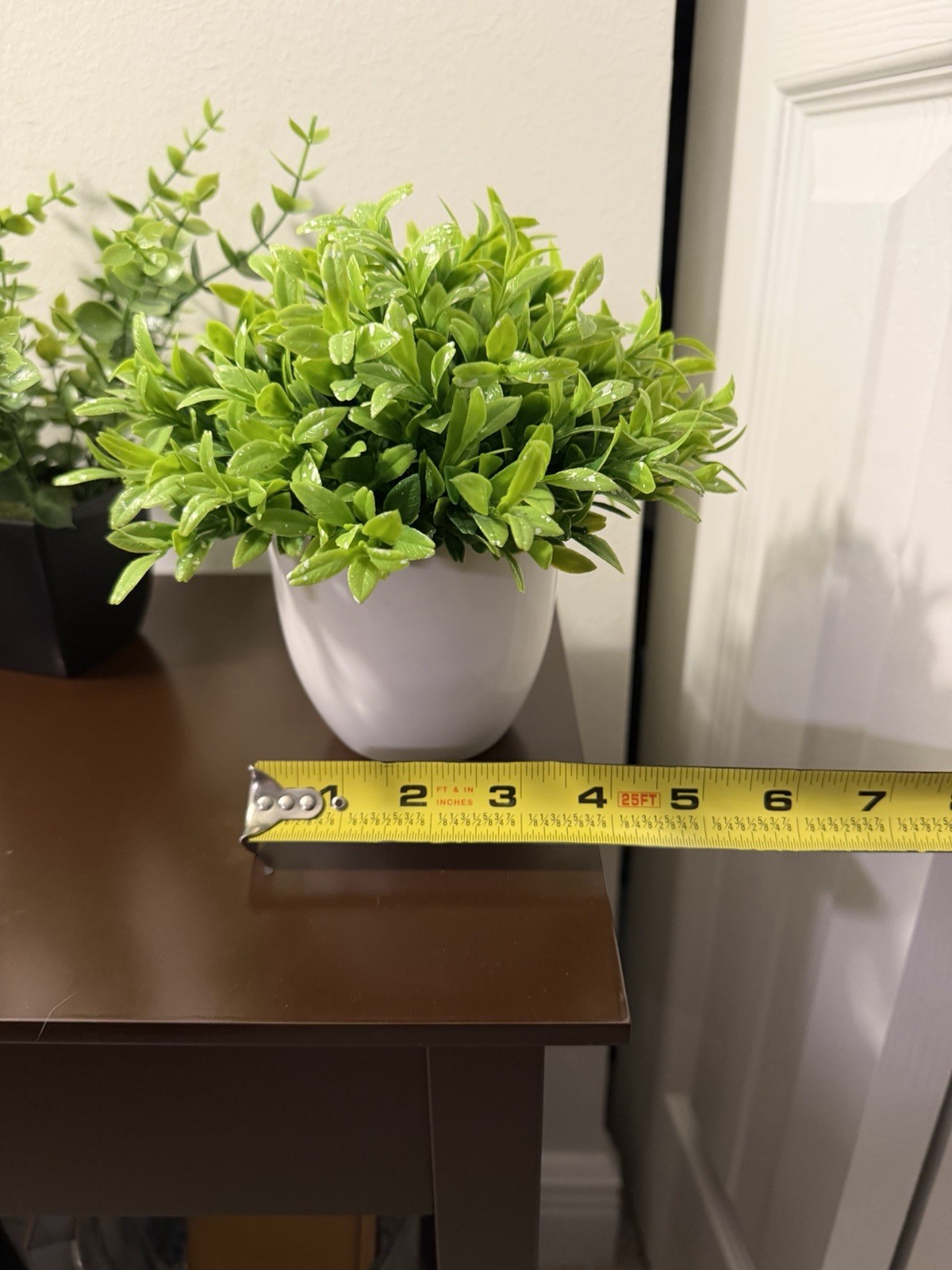 4 Pack Plants Small Faux Artificial Plastic Pots Indoor 3 Black 1 White Pot