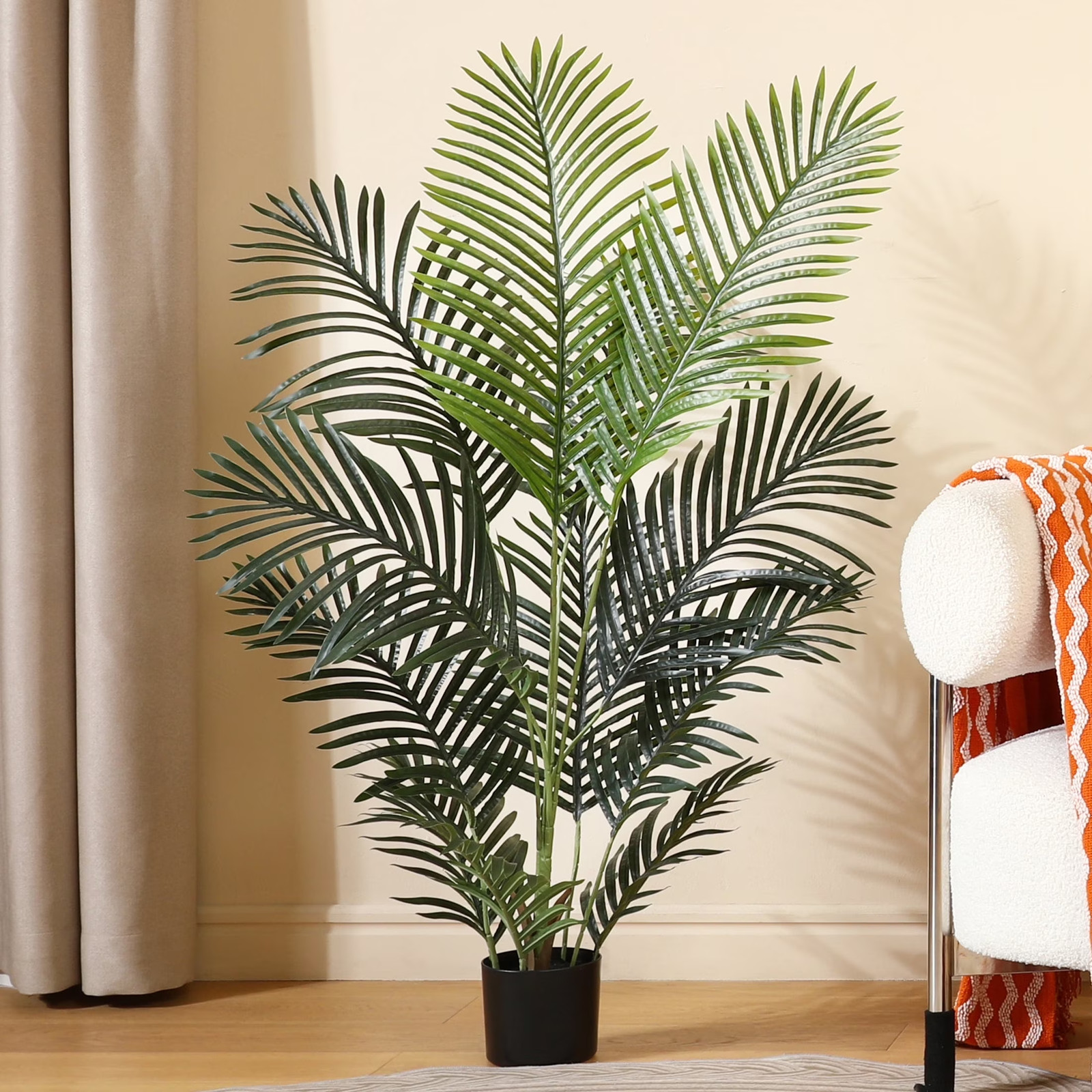 4 Feet Artificial Majestic Palm in Pot for Indoor Outdoor Home Office