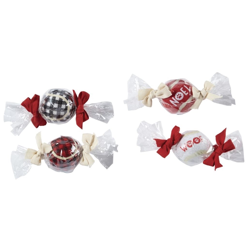 Mud Pie H9 Home Dog Pet Lover Holidays Happy Howl-Idays Tennis Balls 5003035