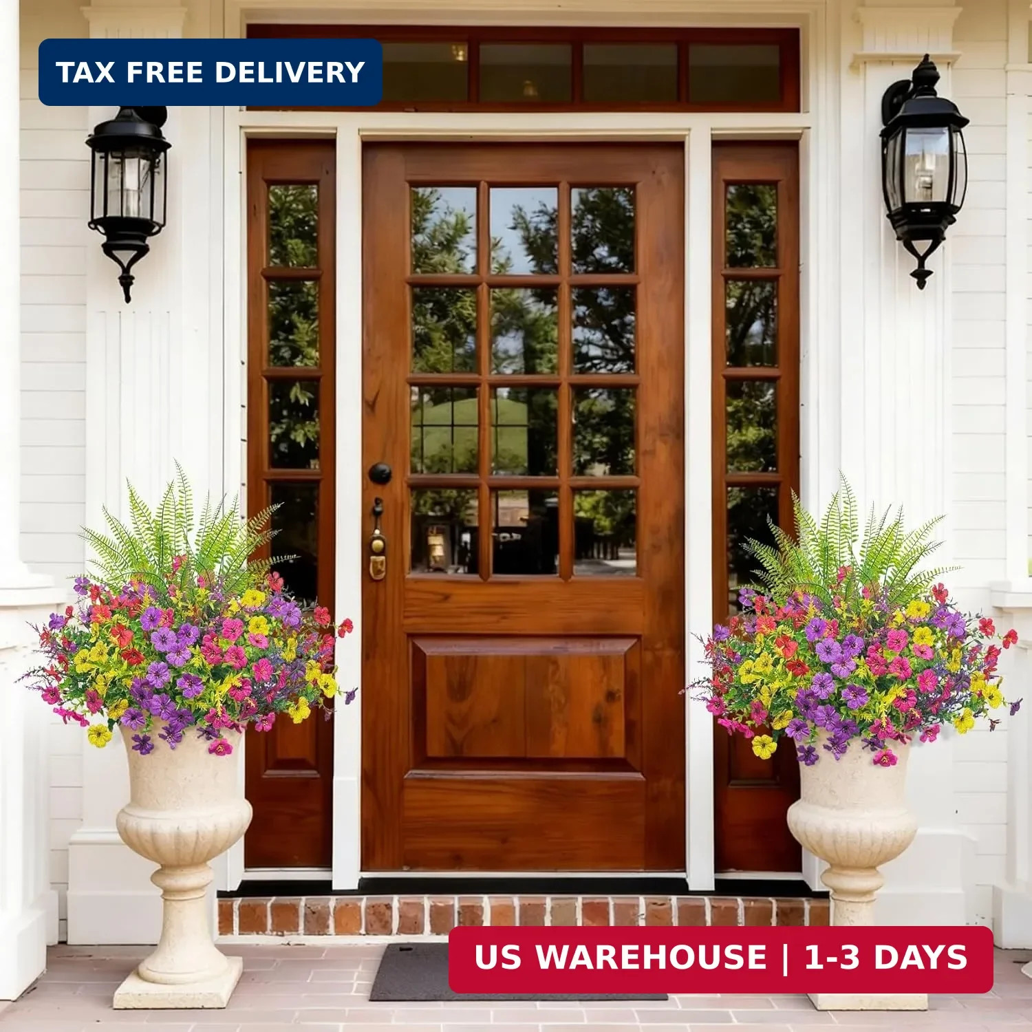 20 Bundles Artificial Flowers for Outdoors, UV Resistant Silk Fake Flowers with