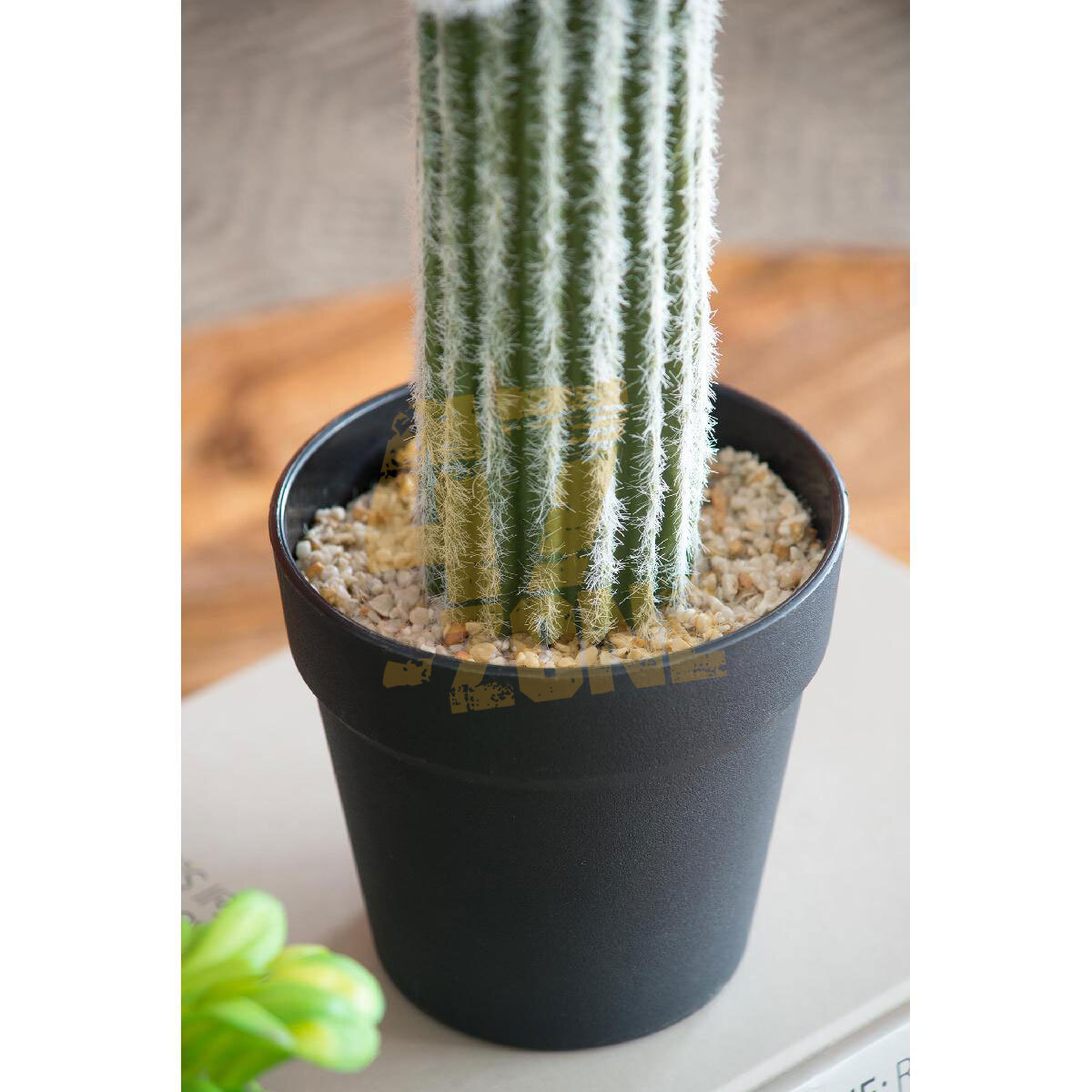 Potted Faux Saguaro Cactus Green Black Botanical Artifical Indoor Outdoor Garden