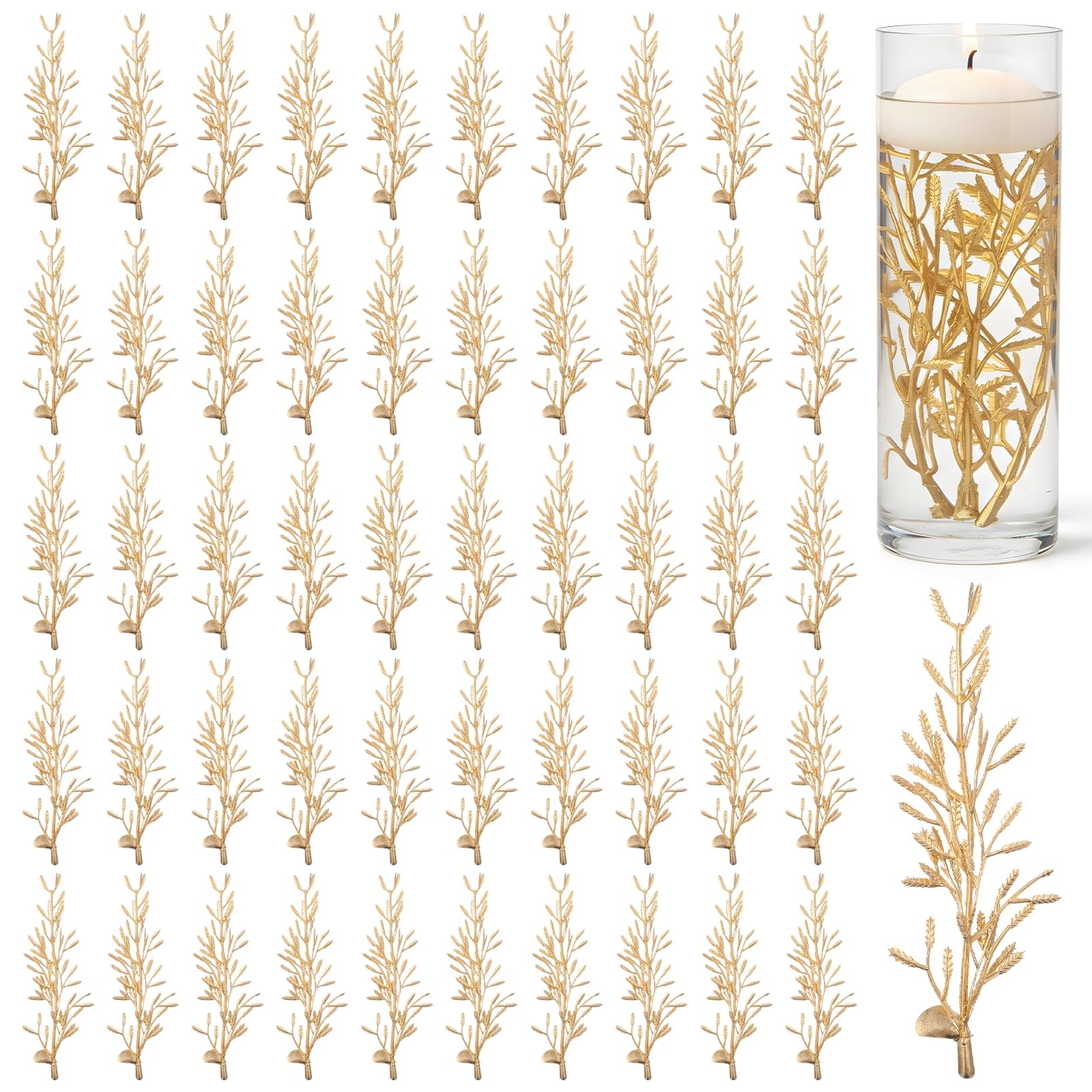 50 Pcs Faux Flowers for Floating Candles Floating Flowers for Centerpiece Vas…