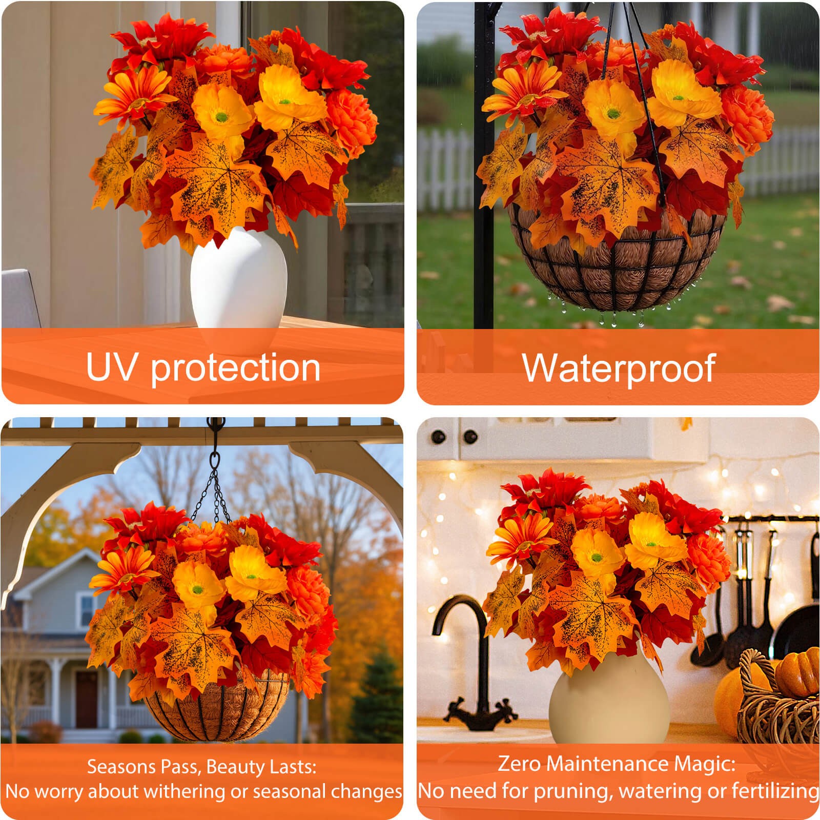 2 Pack Poinsettia Bouquet Red Berries Christmas Floral Centerpiece Holiday Decor