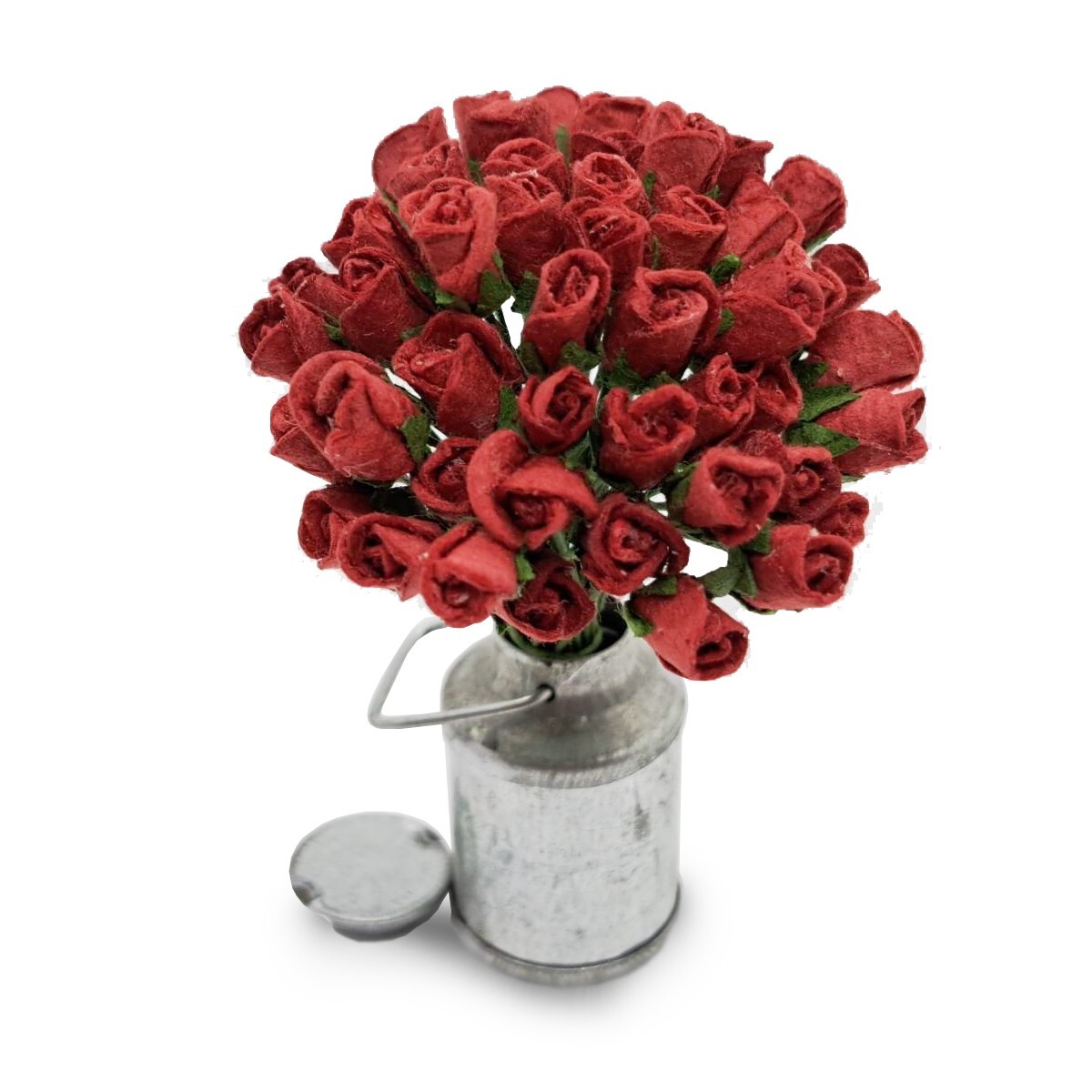 50 Red Tiny Rose Scrapbooking Crafts 5mm Mulberry Paper Flower Card Wed Dollhous
