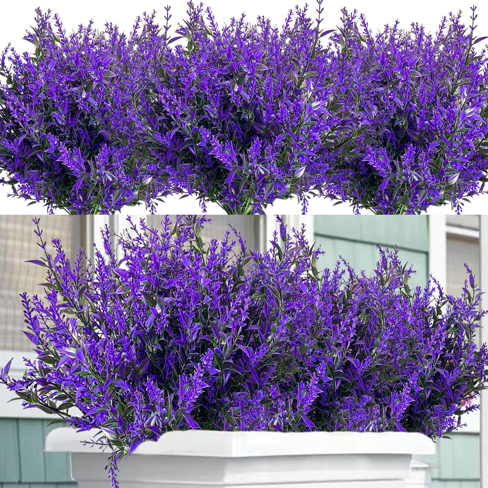 Artificial Lavender Flowers 10 Bundles Fake Outdoor Flowers UV Resistant No F…