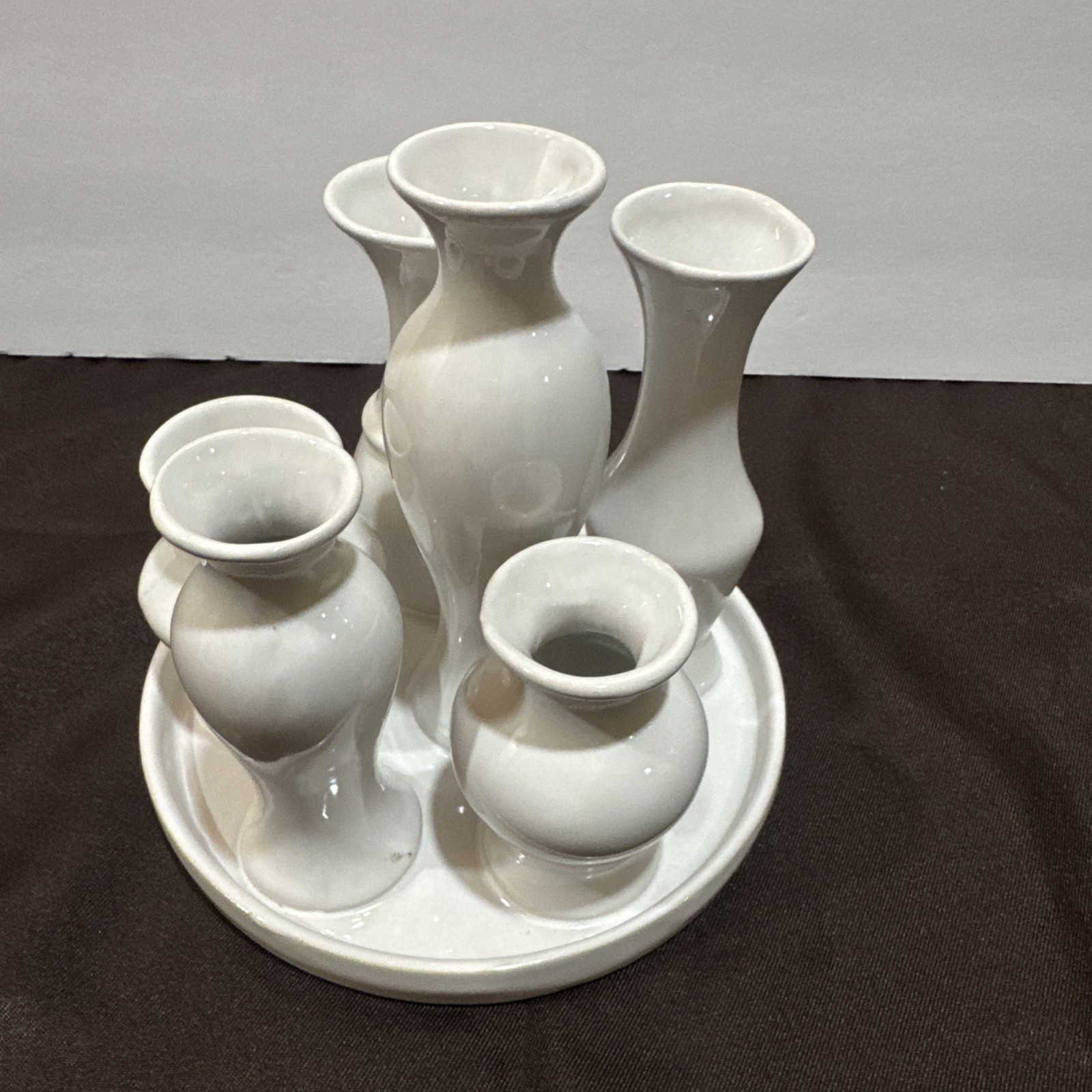 Flower Tray Vase w/Multiple Vases Varying In Height/size To hold Stem Flowers