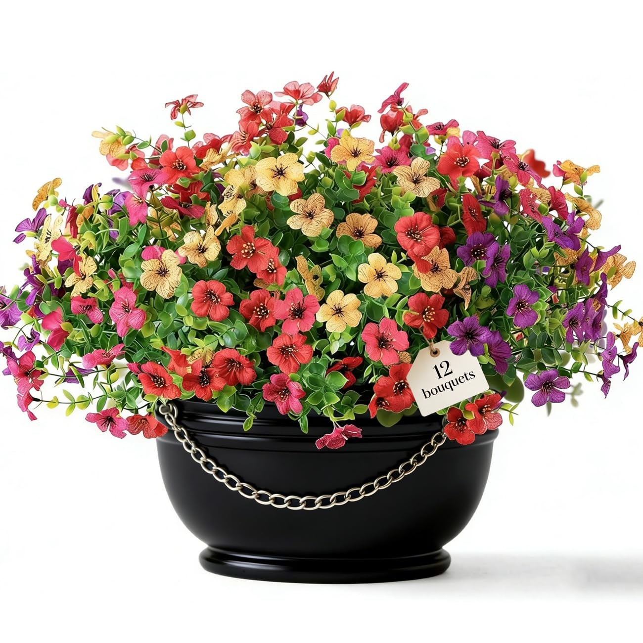 Artificial Flowers for Indoor & Outdoor Decoration 12 Bundles Faux Daisies w…