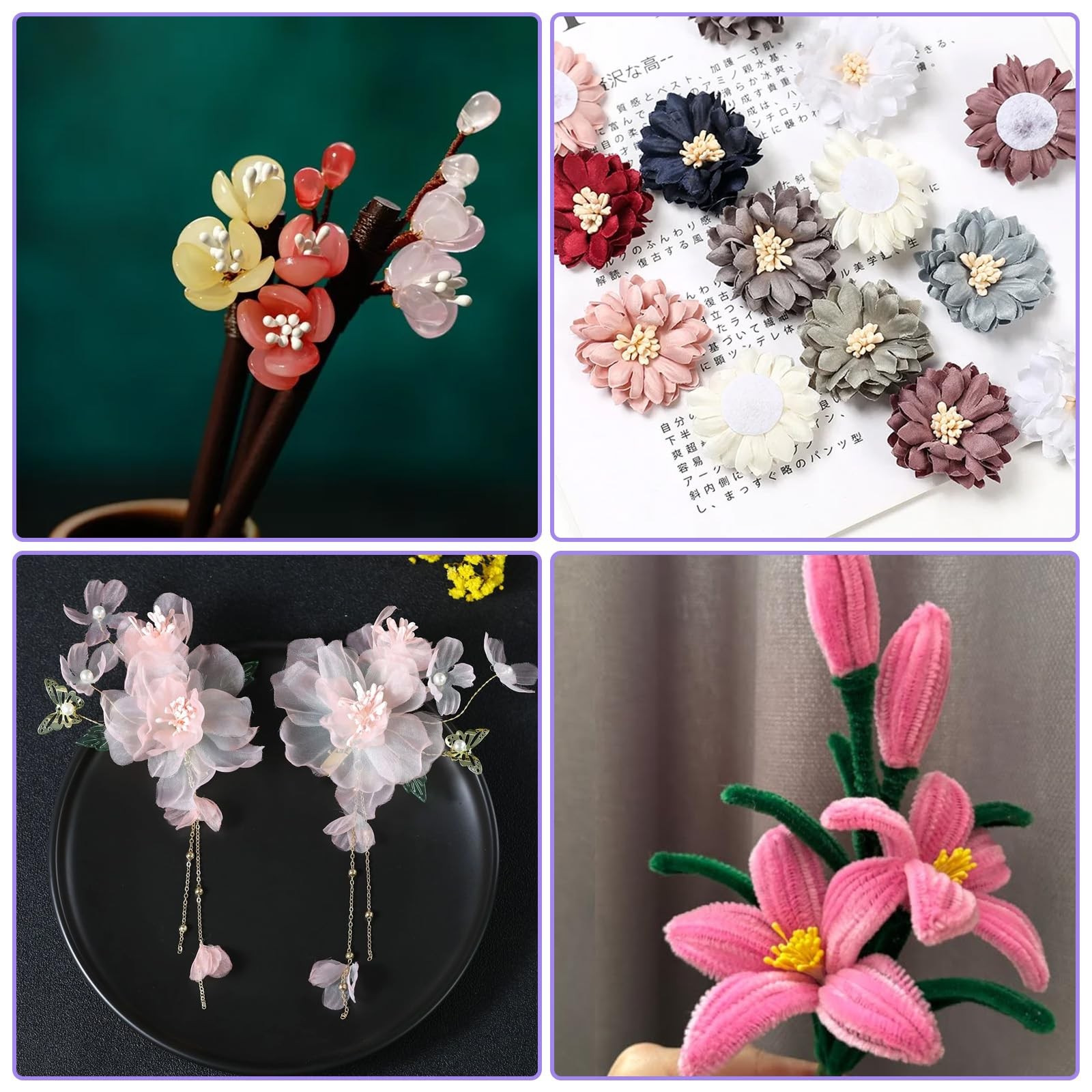 1200 PCS Flower Stamens for Crafts, 3mm Artificial Flower Stamens Pearl Paper…