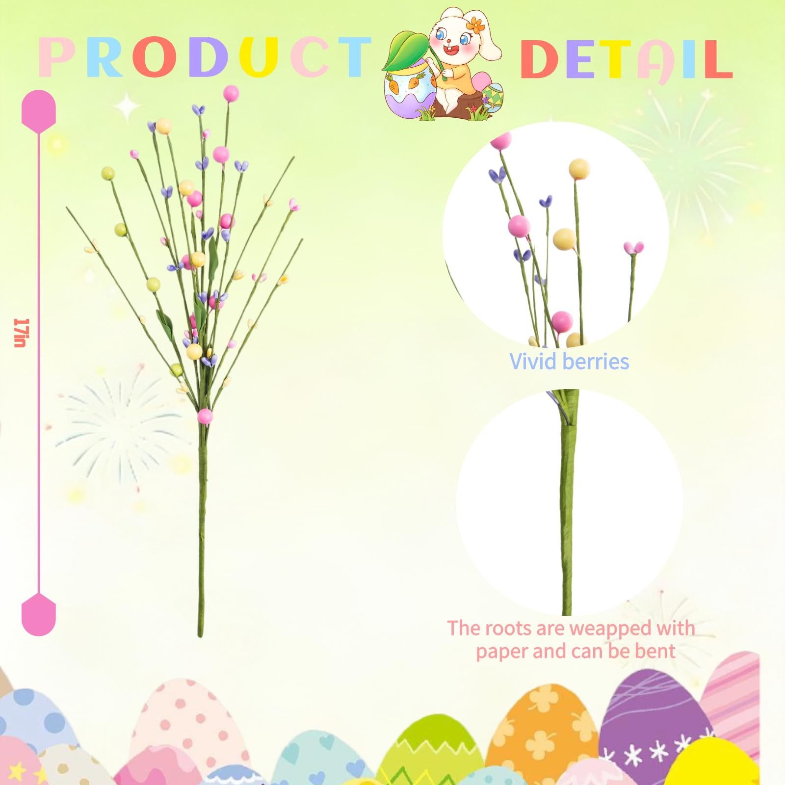 Artificial Easter Floral Picks Set of 12 Pack Easter Tree Picks and Spring Fl…