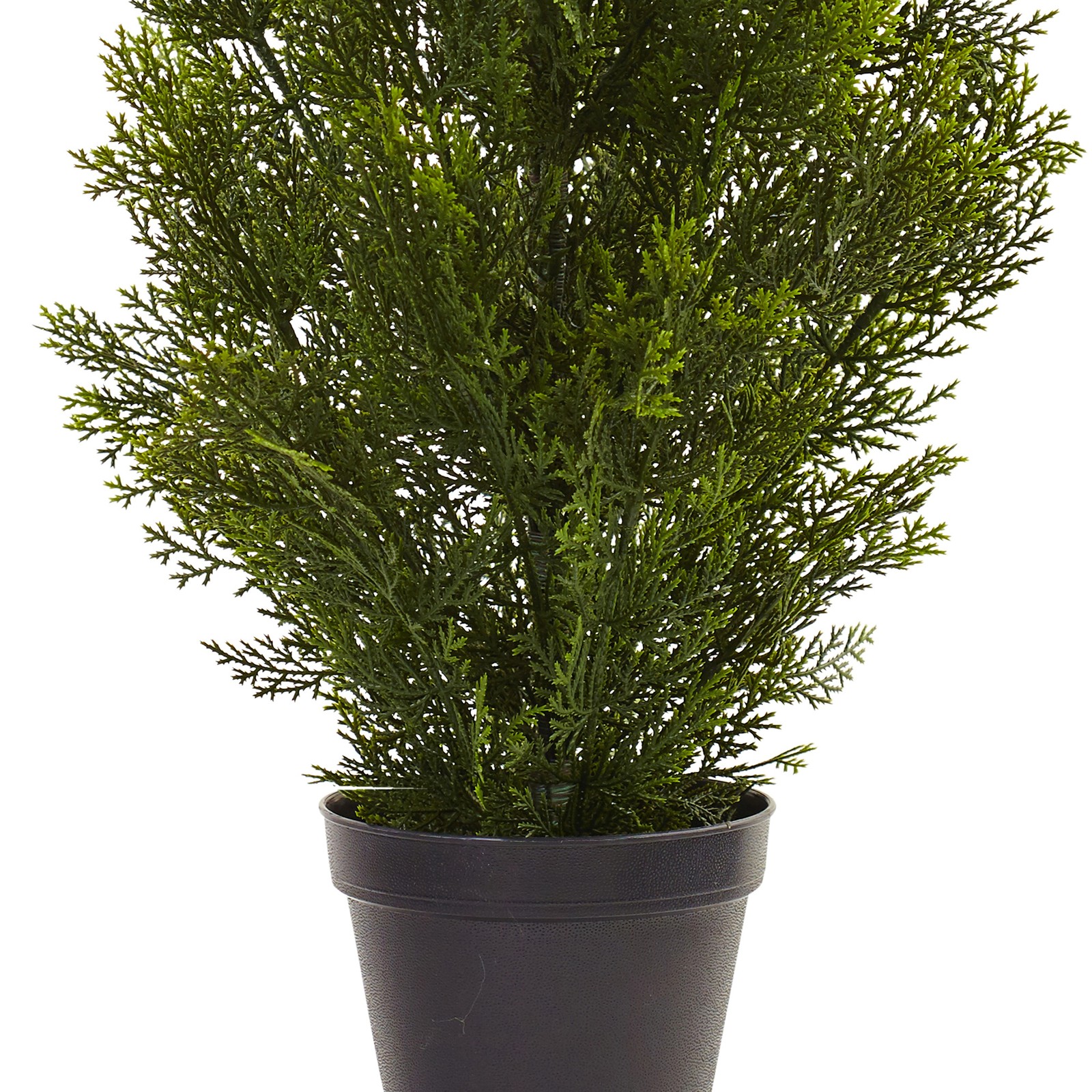 Nearly Natural Indoor/Outdoor 36″ Mini Cedar Pine Tree in Green/Black