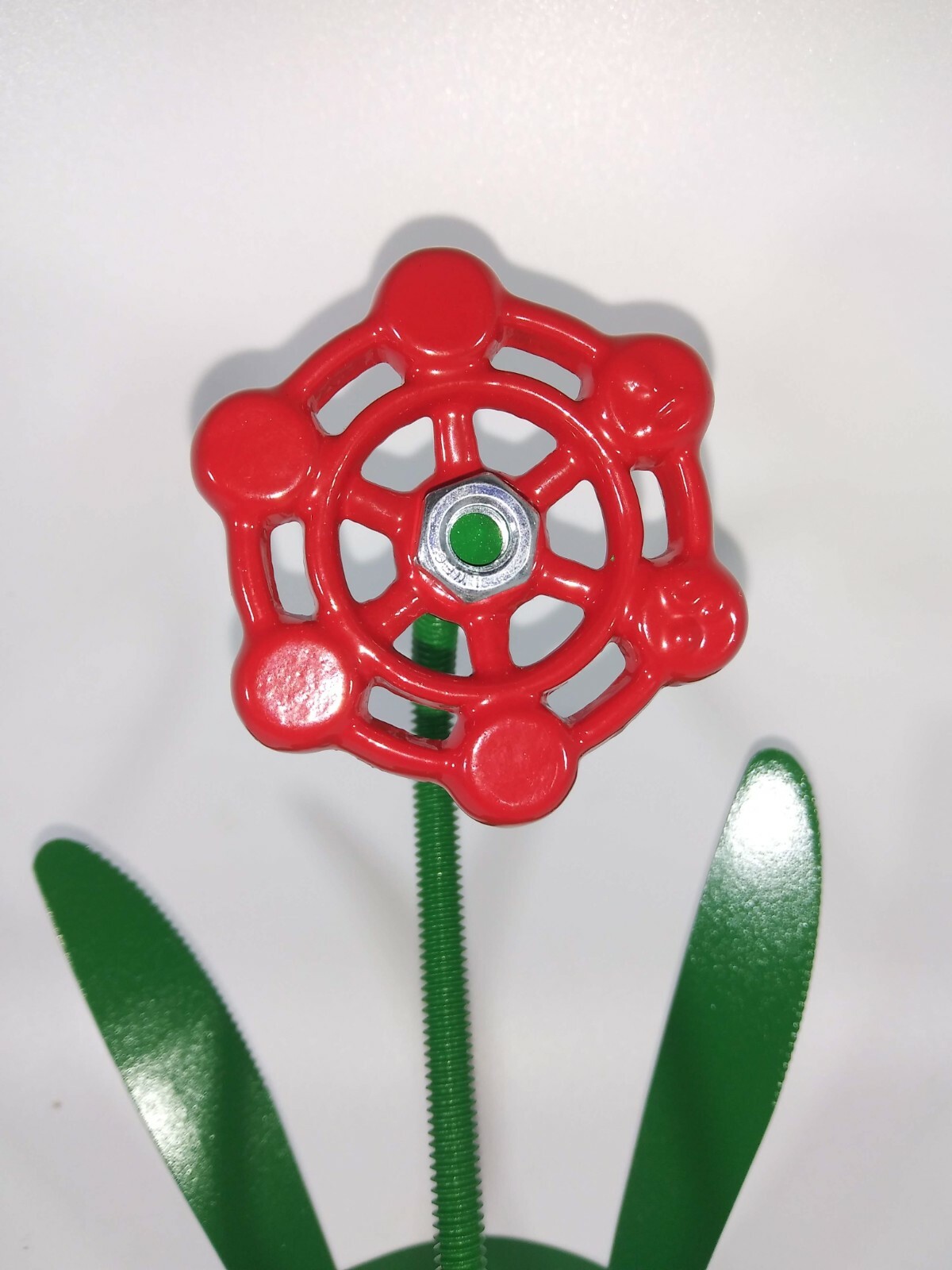 Red Metal Flower, Faucet Flower Metal Art, miniature flower gift Valentines Gift
