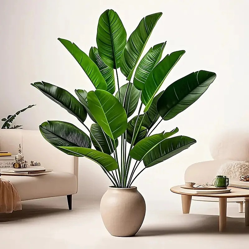 Artificial Palm Tree Large Fake Banana Plant Real Touch Leaves Home Garden Decor