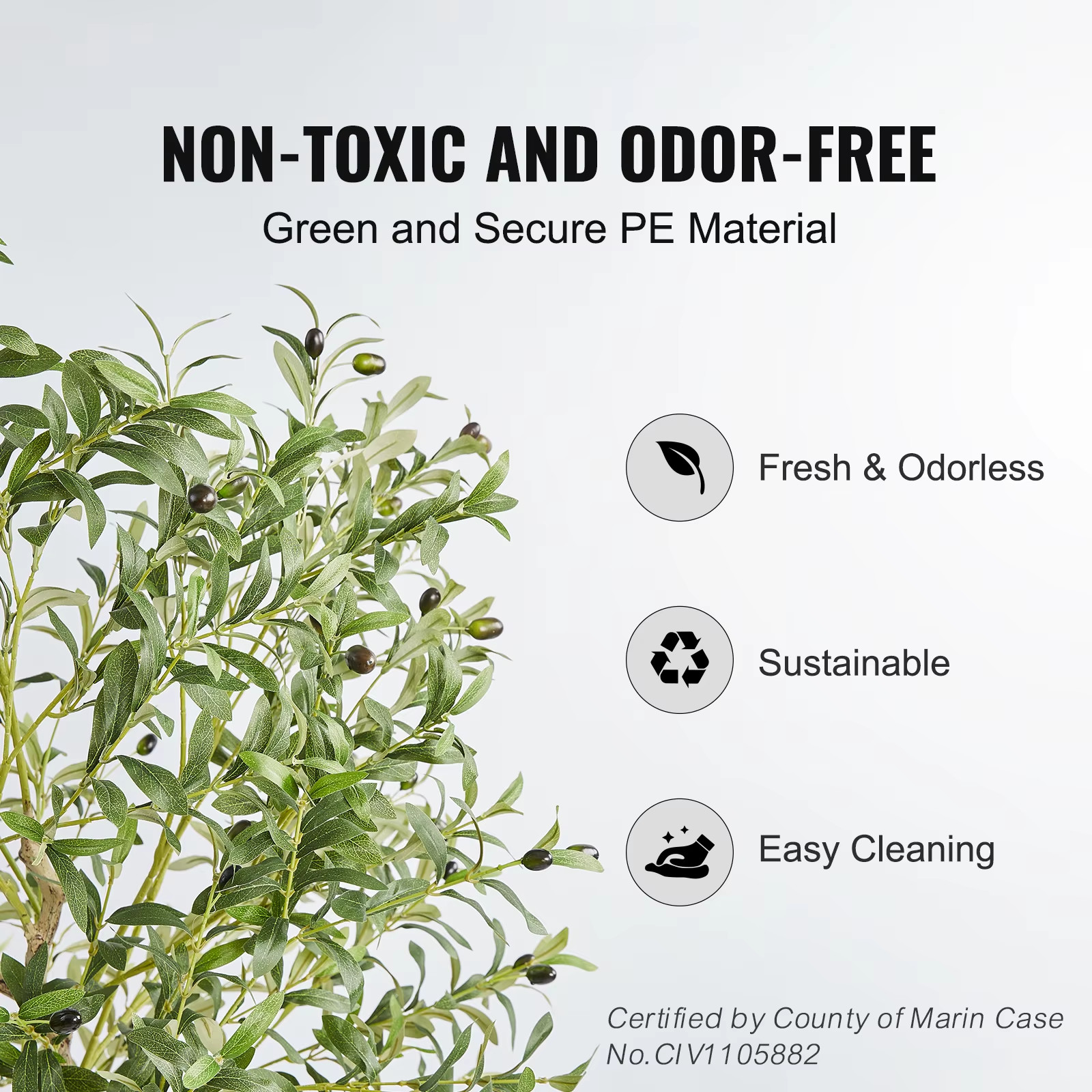 Artificial Olive Tree 4/5/6FT Tall Faux Plant Secure PE Material Anti-Tip Tilt P