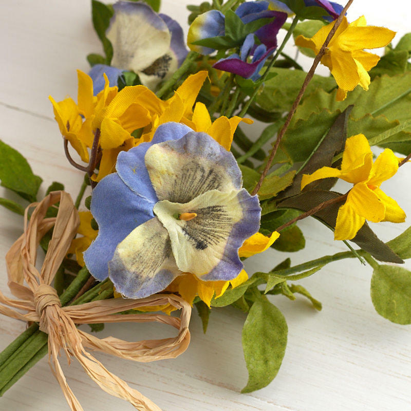Factory Direct Craft Artificial Forsythia Pansy Bundle