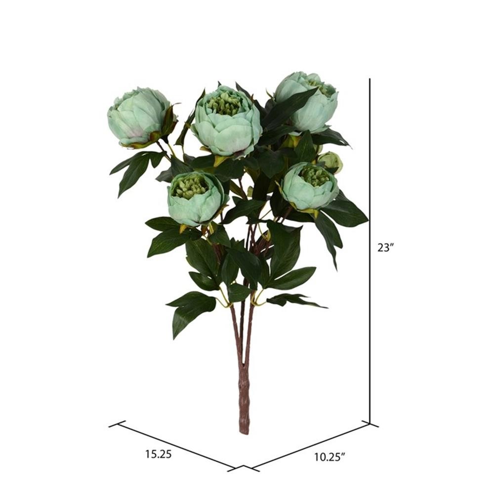 Vickerman 23″ Contemporary Fabric Artificial Peony Spray in Green