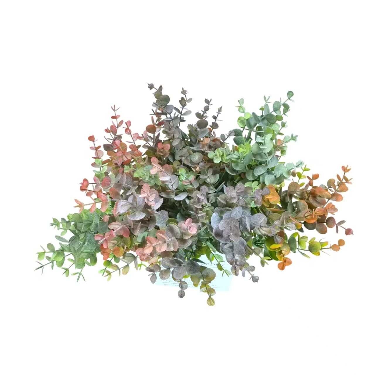 8 Bundles Multi Colored Artificial Eucalyptus Leaves, Plastic Plants, Outdoor…