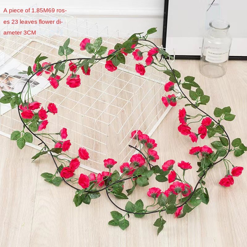 6Ft artificial flower vine wedding wreath with 69 rose vines, party decoration
