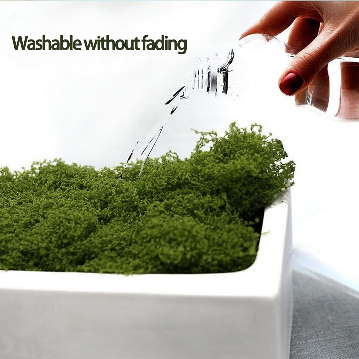 7.05oz Dark Green Artificial Moss for Potted Plants, DIY Crafts, Fairy Gardens,