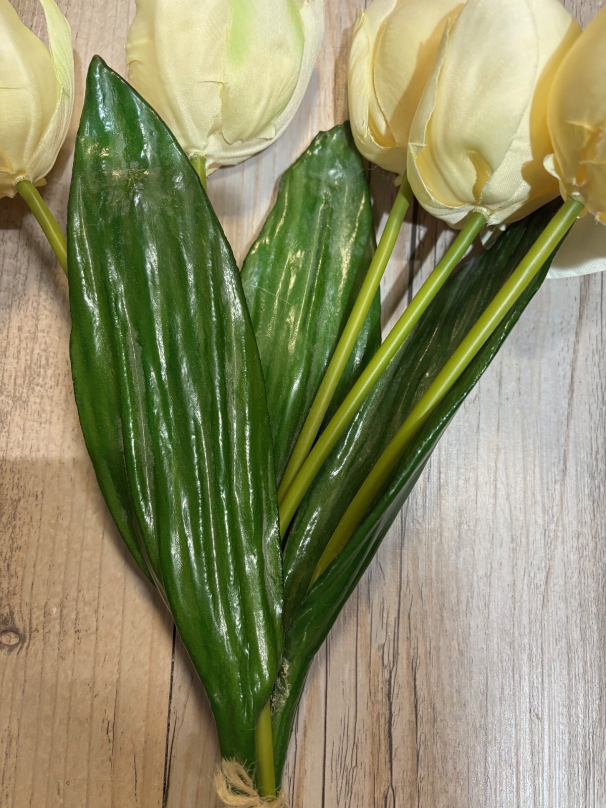 NEW Pottery Barn Early Bloom Faux Tulip Flower Bunch Bundle Bouquet Yellow NWT