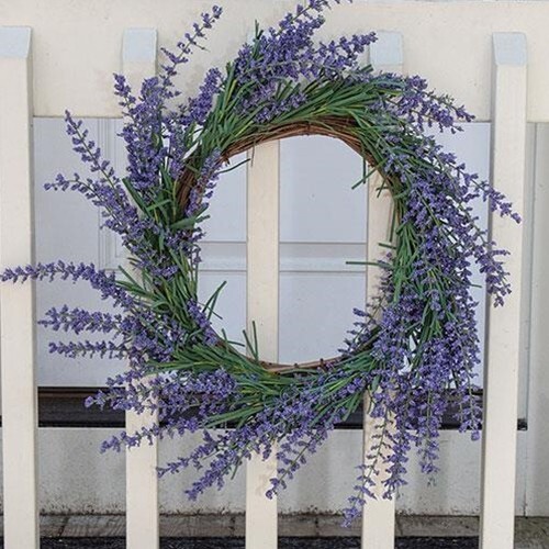 Purple Artificial Lavender Wreath on Natural Twig Base 18/20″D