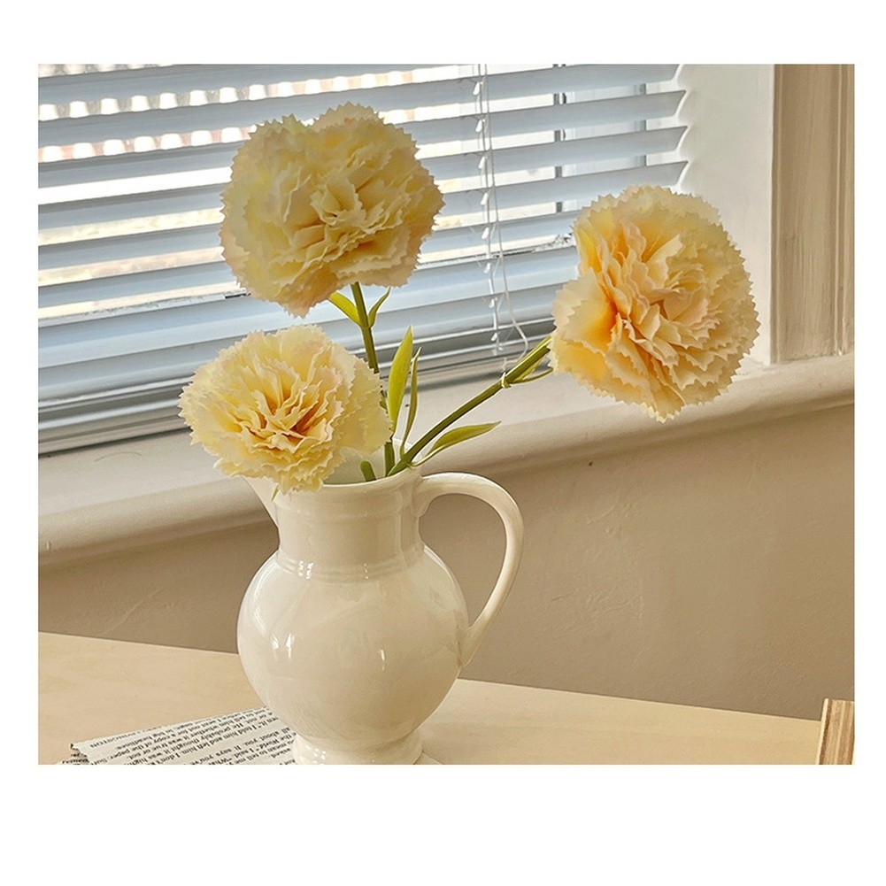 Silk Fabric Carnation Bouquet Artificial Flowers for Interior Design Use