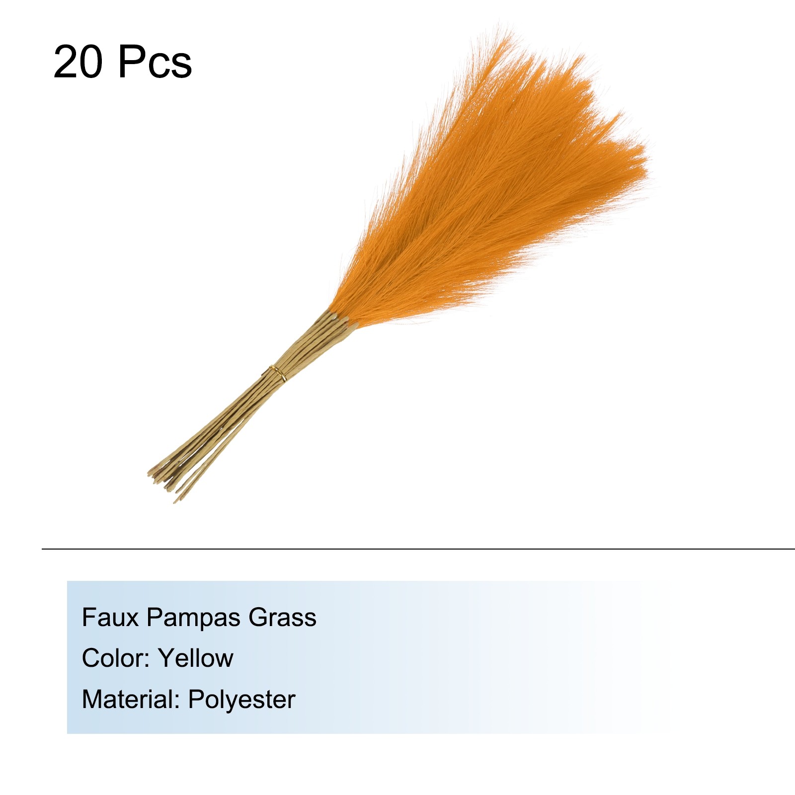 20Pcs Pampas Grass,21″ Fake Pampas Grass for Wedding Decoration,Yellow