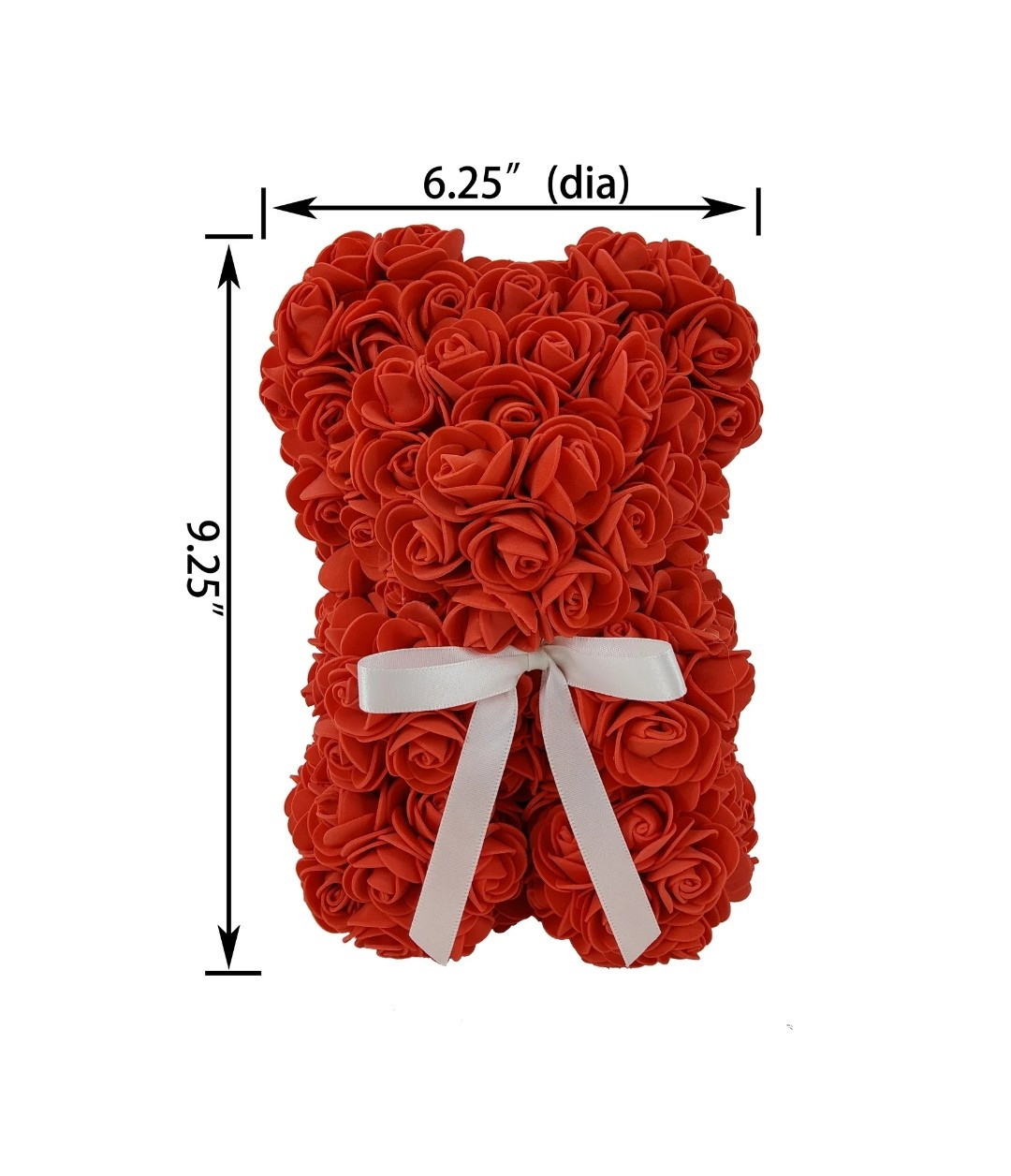 Way to Celebrate Birthday, Valentine’s, 9.25in Artificial Rose Bear, Red