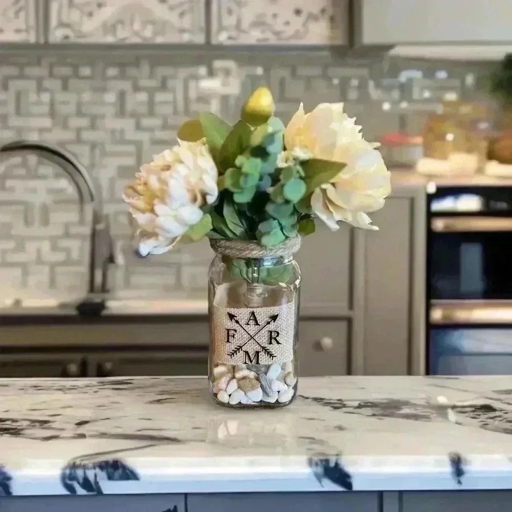 NEW Southern Style Centerpiece – Farmhouse Faux Floral Arrangement – So pretty!