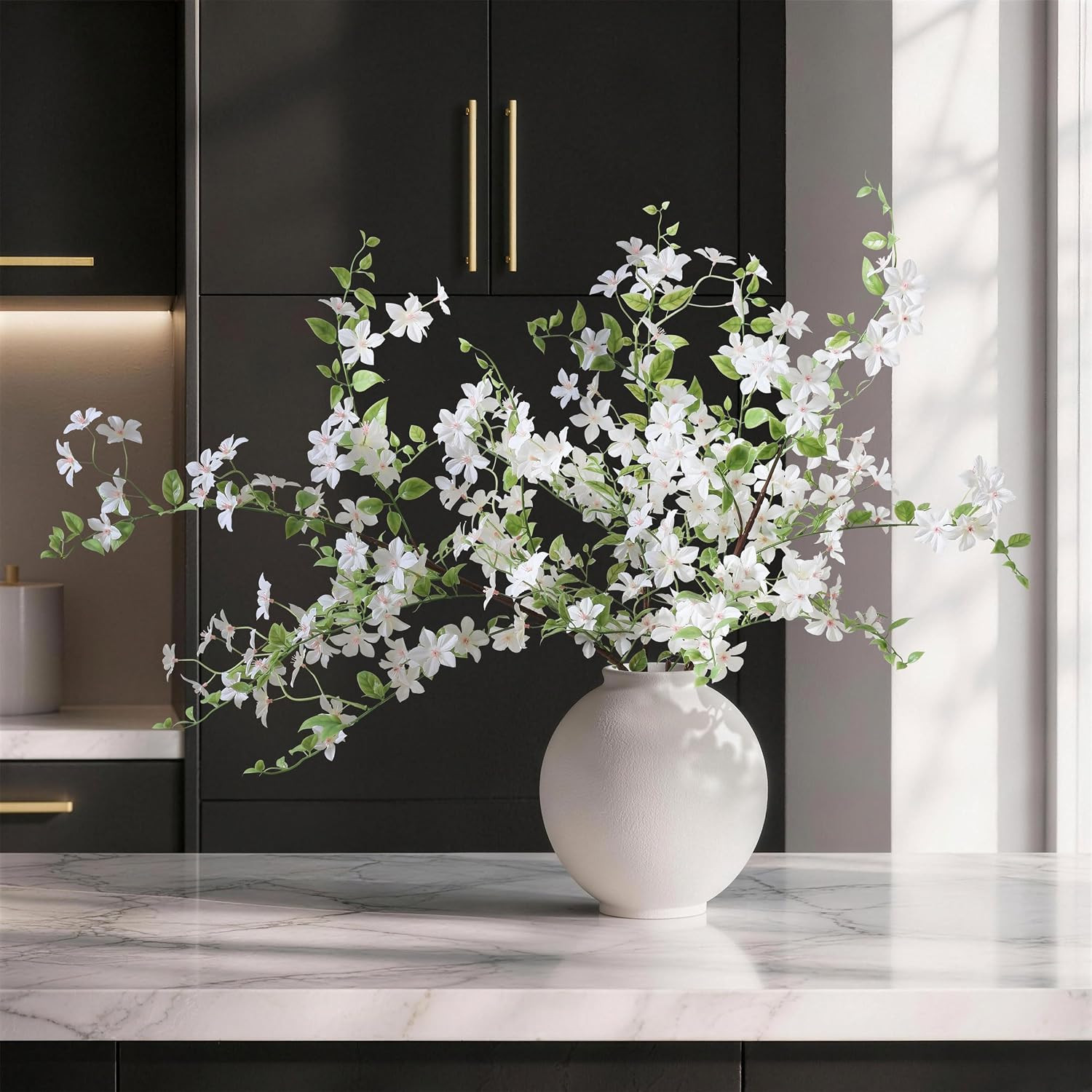 Realistic Faux Greenery Stems – 3 Pcs Artificial Flowers for Home Decor