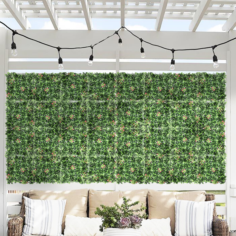 20″x20″ Artificial Faux Leaf Photinia Fence Screen Wall Decor Panel
