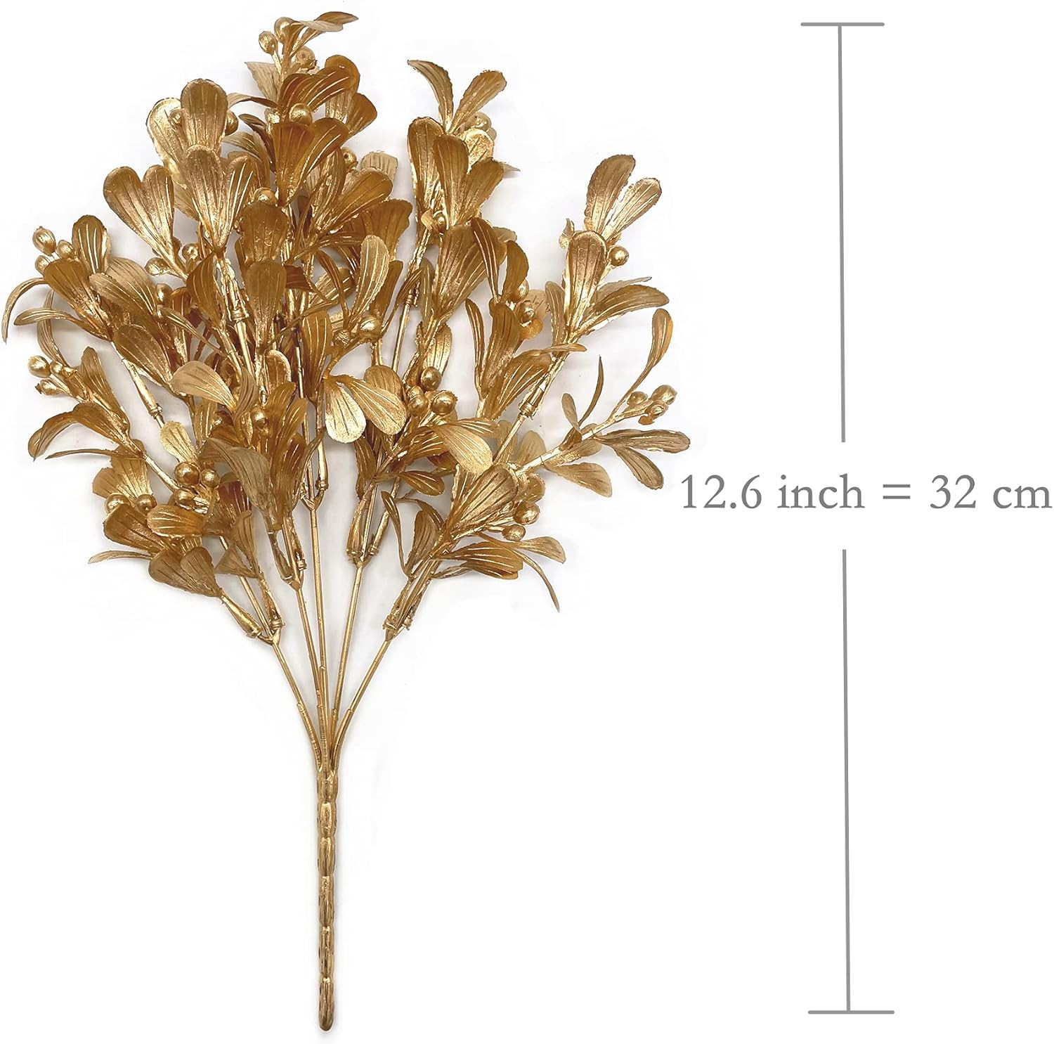 Fake Plants Christmas Decorations, Golden Artificial Flowers Plastic