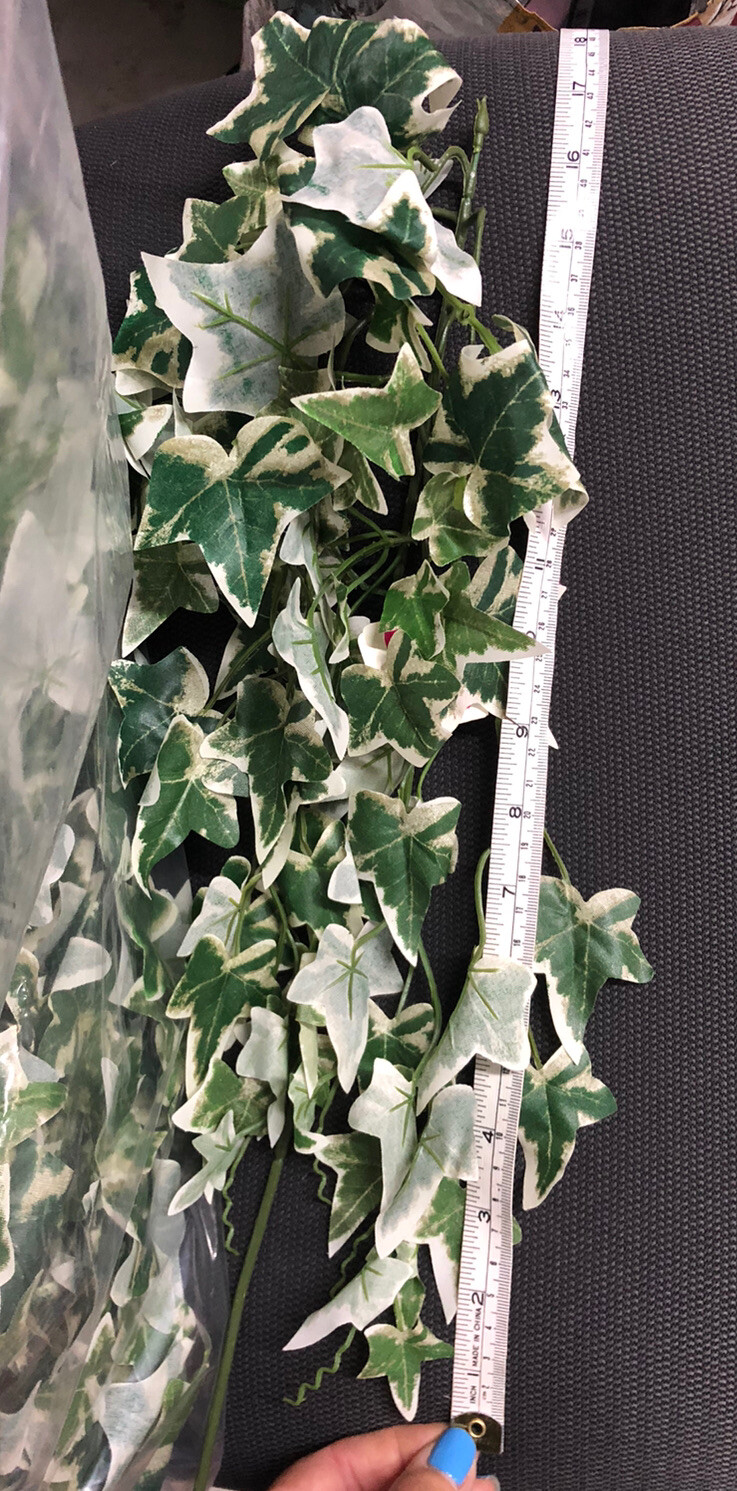 6 x NEW Teters Cascading English Ivy Artificial Ivy Vine Variegated PICKS