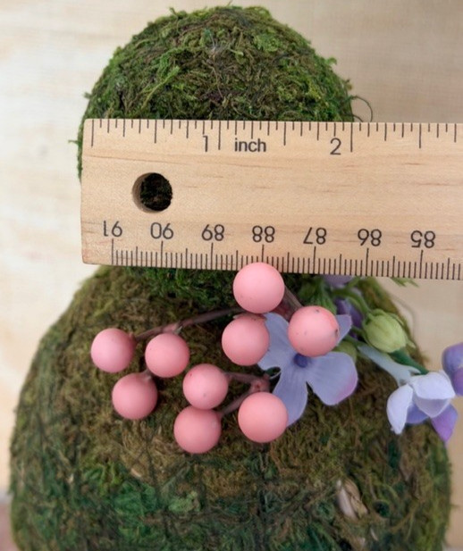 VINTAGE TIN POT TRIPLE MOSS-BALL TOPIARY TREE COTTAGECORE SHABBY CHIC DECOR