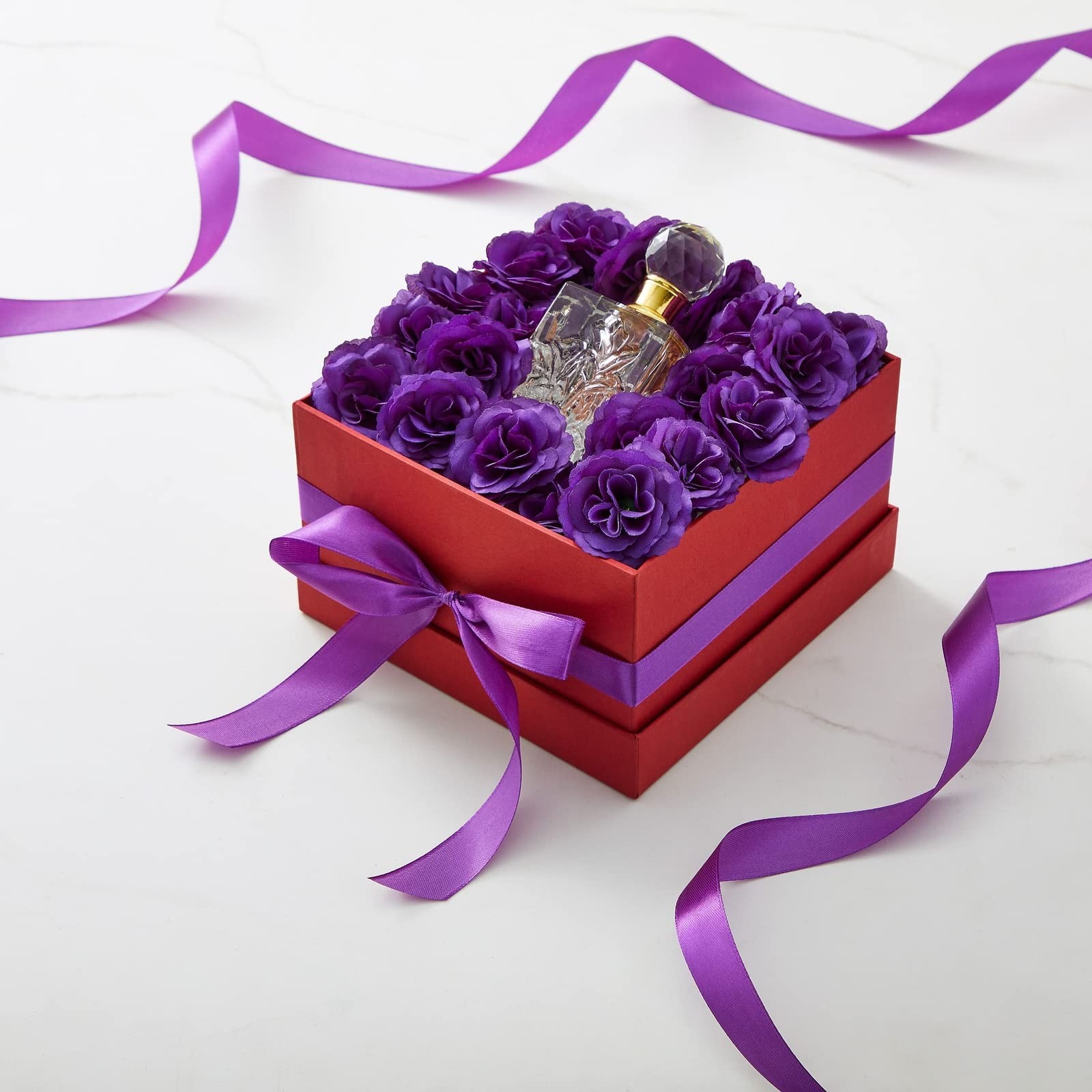 Bright Creations Silk Rose Heads 75 Pack Purple Flowers Wedding Decorations