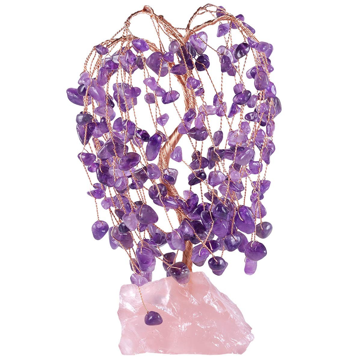 Amethyst Crystal Tree Of Life Rose Quartz Base Money Tree Decor 66.7 Inch