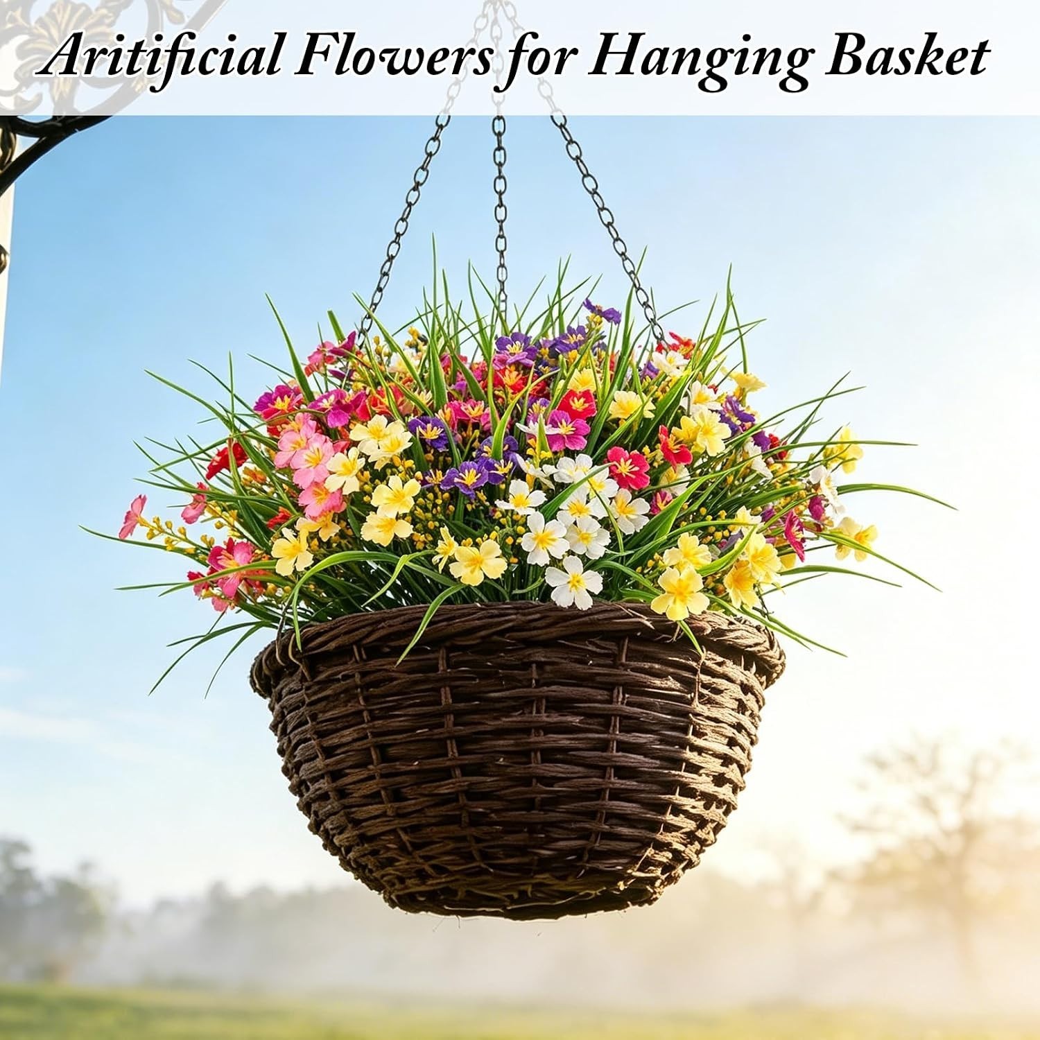 UV Resistant Artificial Flowers Outdoor Faux Wildflowers Summer Decor | Silk …