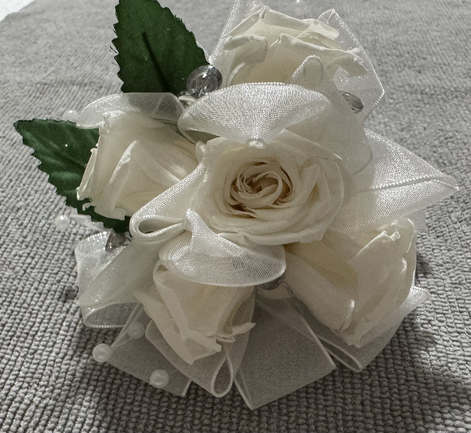 Verdissimo’s Corsage -Wristlet: Prom Bride Bridesmaid | 5 Preserved Baby Roses!
