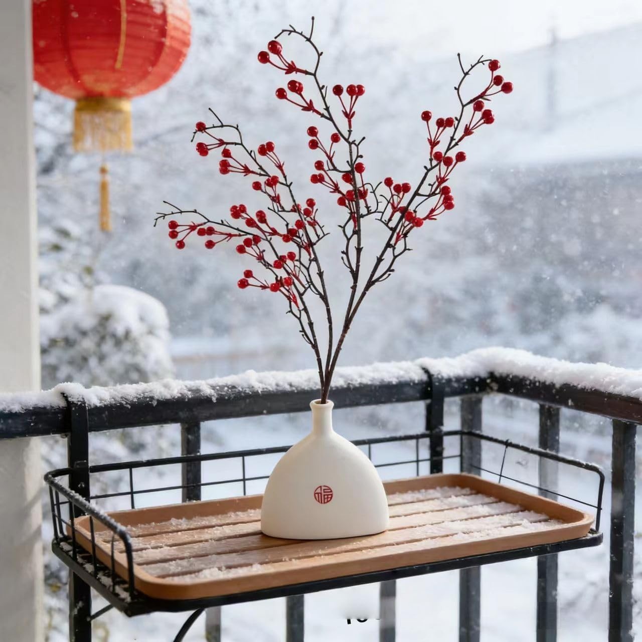 Versatile 27.5 Inch Red Berry Stem Ideal for 2026 Lunar New Celebrations