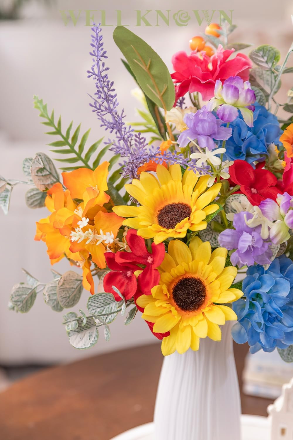 Rainbow Sunflower Artificial Flowers Bouquet for Home & Wedding Decor