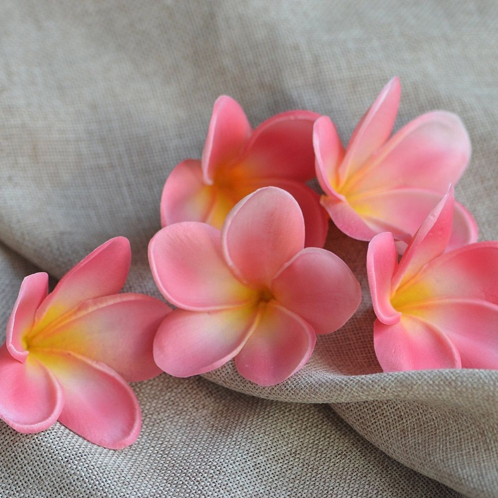 Hawaiian Fake Plumeria Foam Flower Heads Beach Wedding Home Party Decorations 10