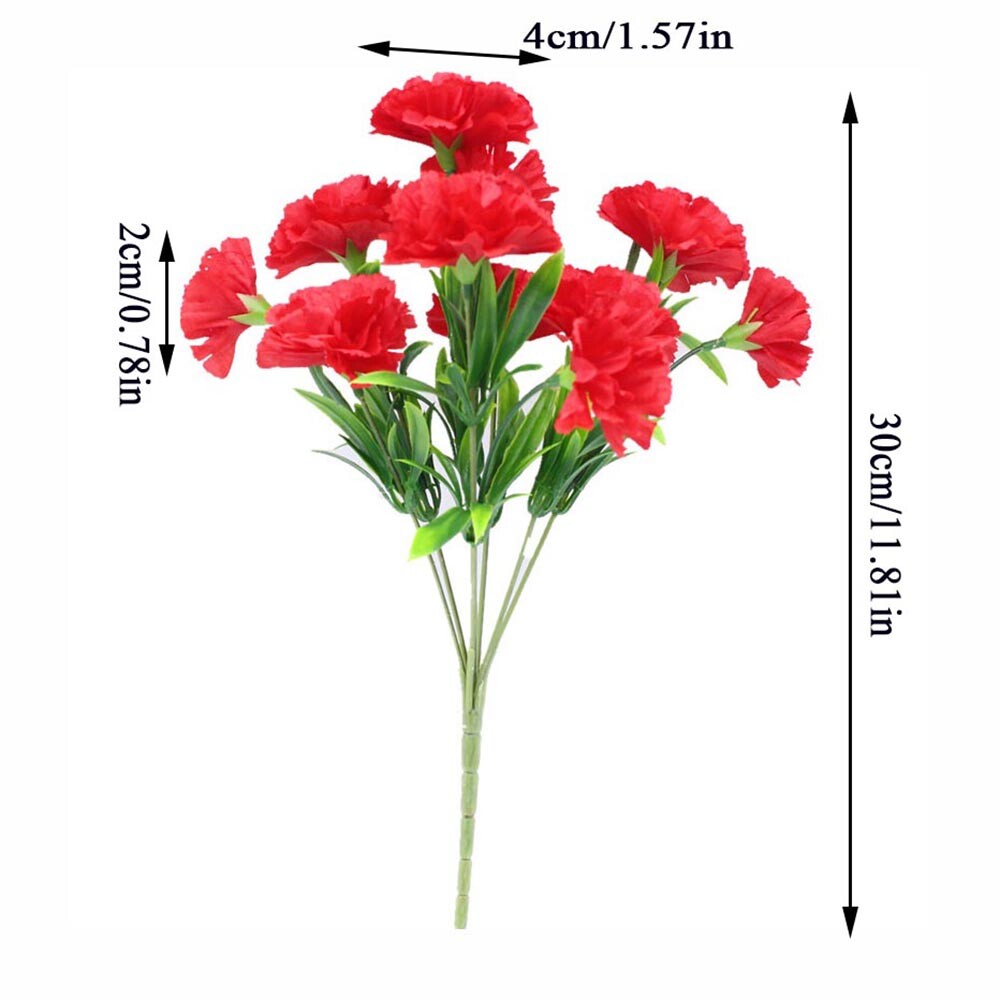 1PC Bright Artificial Carnation Fake Flower Bush Bouquet Home Wedding Decor